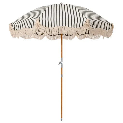 The Premium Beach Umbrella - Monaco Black Stripe^Business & Pleasure Co. Online