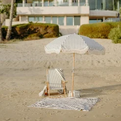 The Premium Beach Umbrella - Monaco Black Stripe^Business & Pleasure Co. Online
