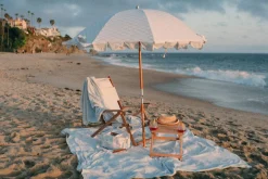 The Premium Beach Umbrella - Vintage Blue Check^Business & Pleasure Co. Online