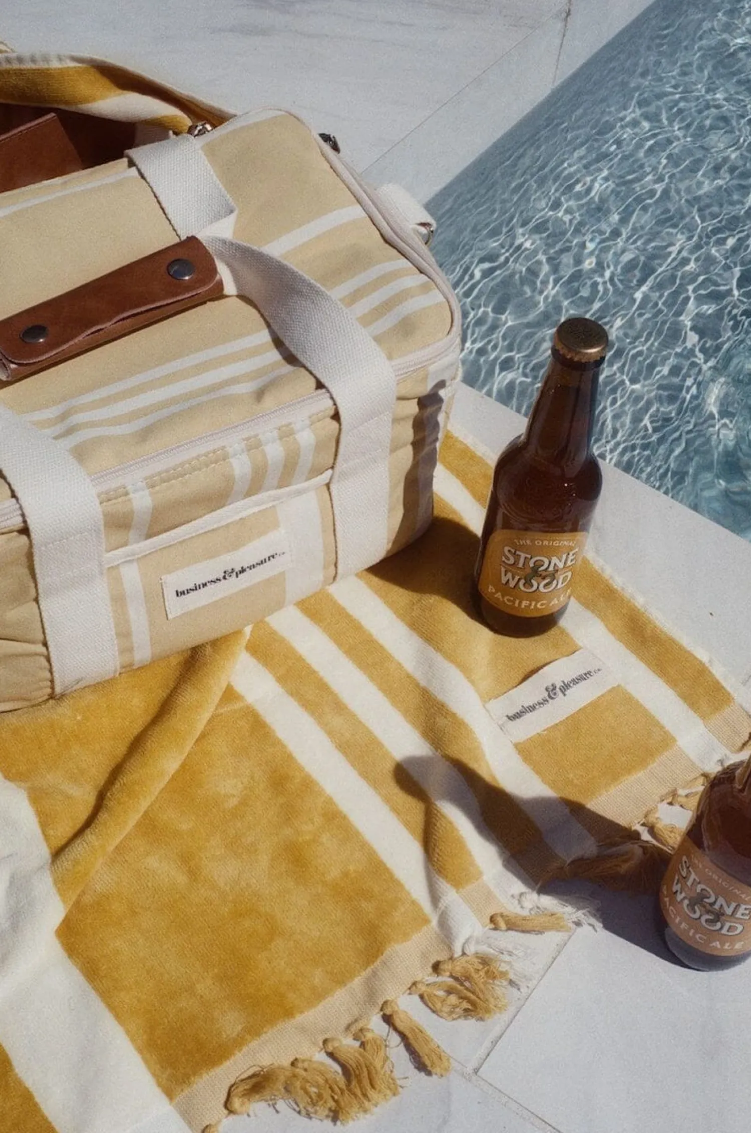 The Premium Cooler Bag - Vintage Yellow Stripe^Business & Pleasure Co. Best