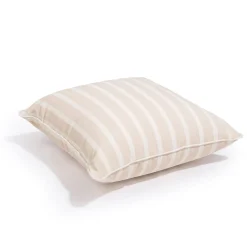 The Small Square Throw Pillow - Monaco Natural Stripe^Business & Pleasure Co. Hot
