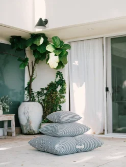 The Small Square Throw Pillow - Lauren'S Navy Stripe^Business & Pleasure Co. Clearance