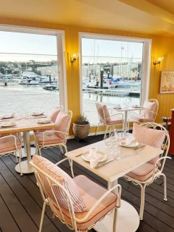 The Small Square Throw Pillow - Lauren'S Pink Stripe^Business & Pleasure Co. Online