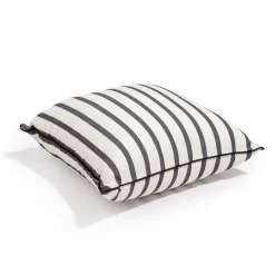 The Small Square Throw Pillow - Monaco Black Stripe^Business & Pleasure Co. Online